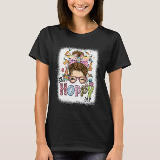 T-shirt One Hoppy DSP Leopard Bunny Messy Bun Easter Day