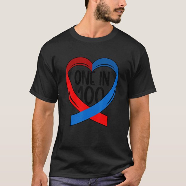 T-shirt One In 100 CHD Warrior Congenital Heart Disease (Devant)