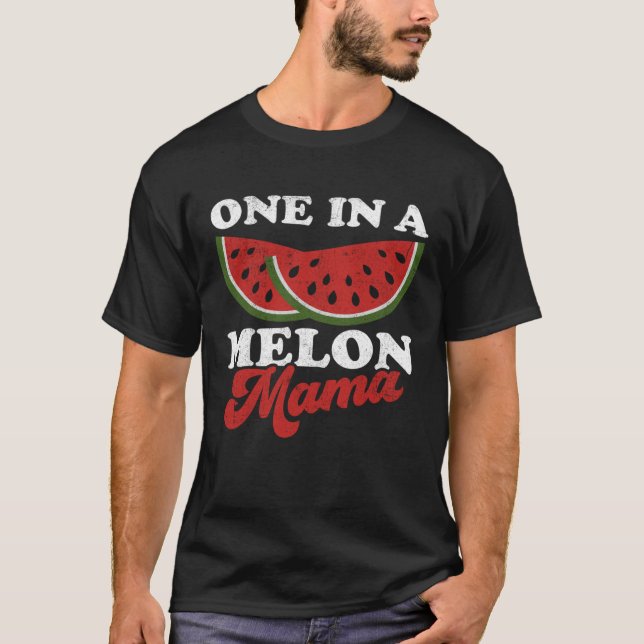 T-shirt One In A Melon Mama  Watermelon Summer Retro Cute  (Devant)