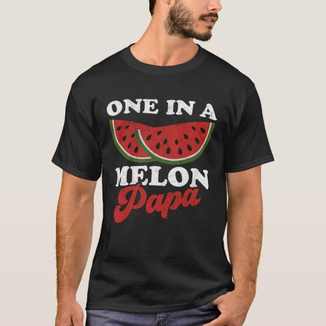 T-shirt One In A Melon Papa  Watermelon  Summer Retro Cute (Devant)