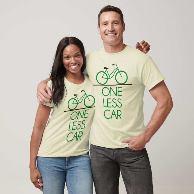 T-shirt One Less Car Earth Friendly Bicycle (Unisexe)