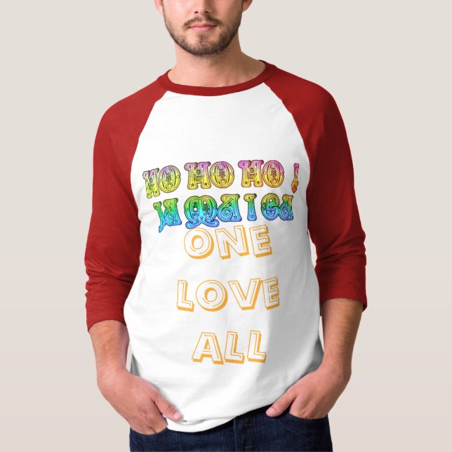 T-shirt One Love All HoHoHo Jamaïque Joyeuses couleurs de  (Devant)