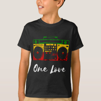 T-shirt One Love Boombox Musicbox Rasta Reggae Music Rasta