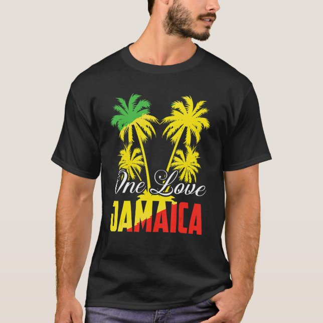 T-shirt One Love Jamaica  Rasta Reggae Music Caribbean Pri (Devant)