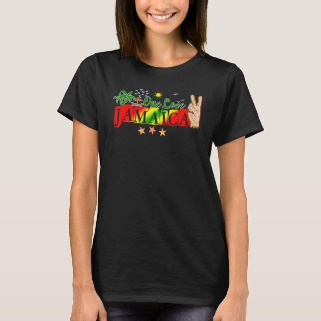 T-shirt One Love Jamaica Travel Vacation Group Matching (Devant)