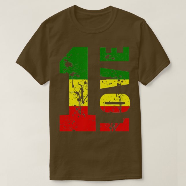 T-shirt One Love Jamaïque Rasta Reggae Music Caribbean Pri (Design devant)
