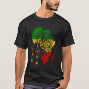 T-shirt One Love Lion Rasta Reggae Afrique Carte Lion De J