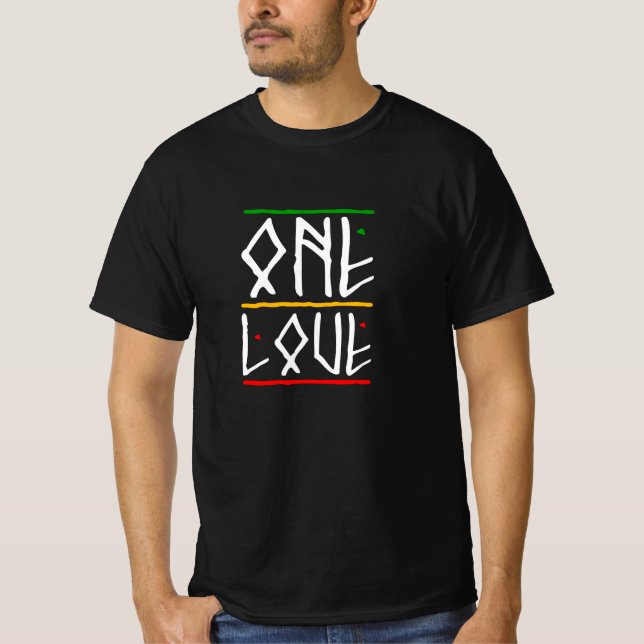 T-shirt One Love Rasta Colors Reggae (Devant)