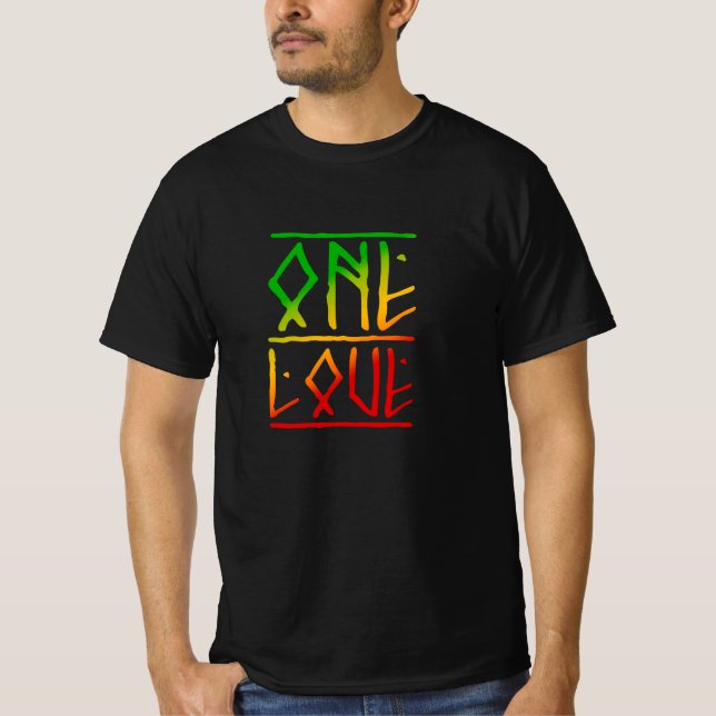 T-shirt One Love Rasta Colors Reggae (Devant)
