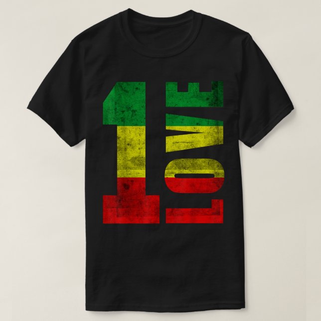 T-shirt One Love Rasta Reggae Jamaican Pride Positivity Vi (Design devant)