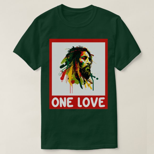 T-shirt One Love Rastafari Rasta Reggae (Design devant)