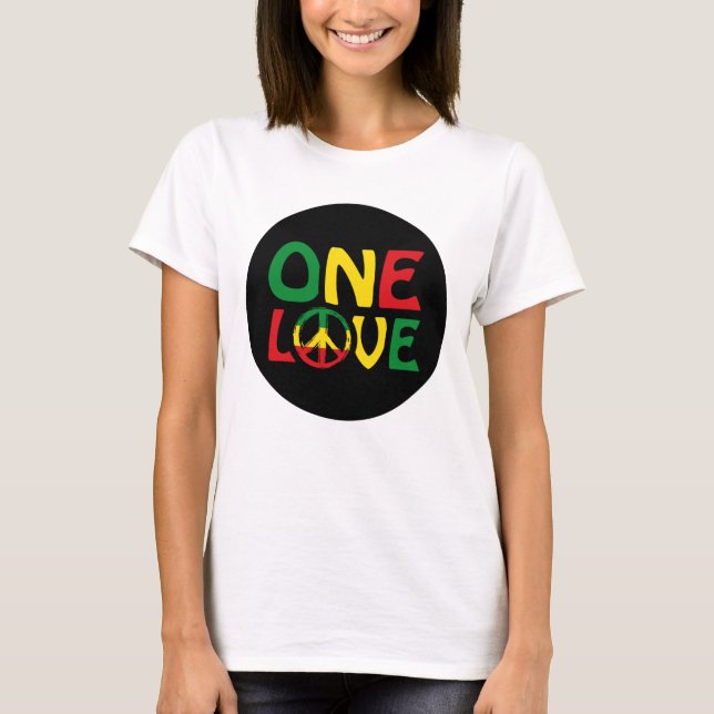 T-shirt One Love, Reggae design (Devant)