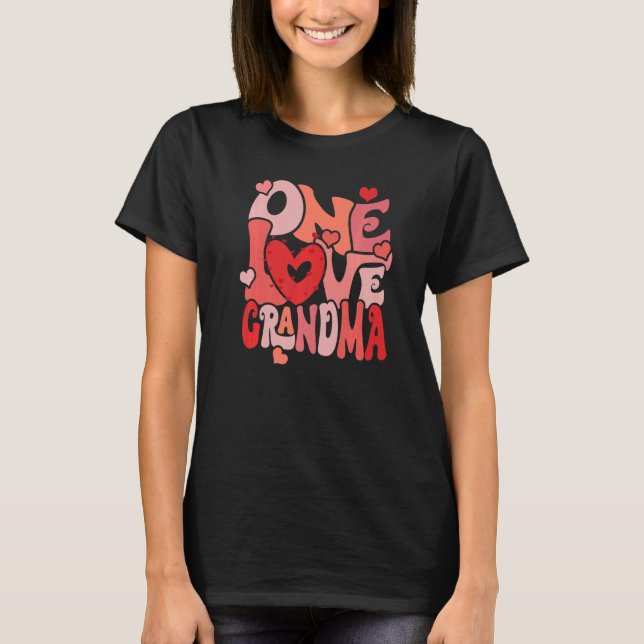 T-shirt One Loved Grandma Valentine Grandma Heart Valentin (Devant)
