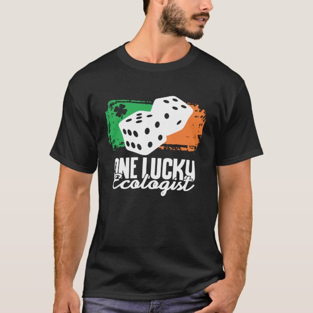 T-shirt One Lucky Ecologist Dice Game  Family Group Matchi (Devant)