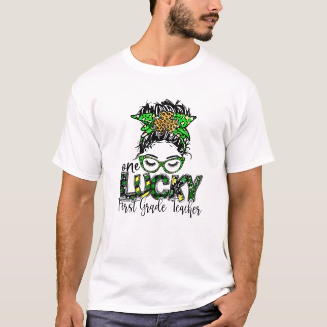 T-shirt One Lucky First Grade Teacher St Patrick Day Teach (Devant)