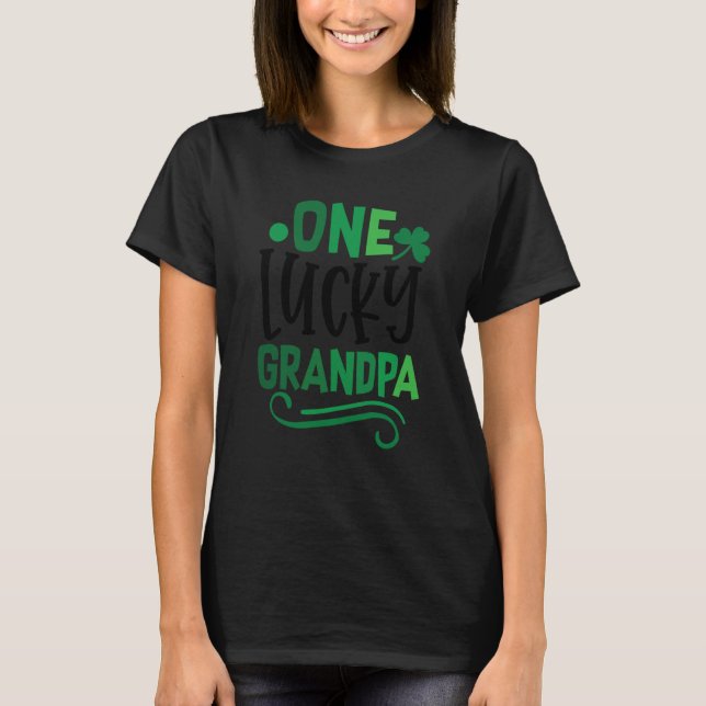 T-shirt One Lucky Grandpa C Shamrock Irish (Devant)