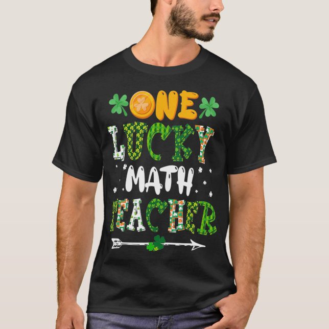 T-shirt One Lucky Math Teacher St Patricks Day Buffalo Pla (Devant)