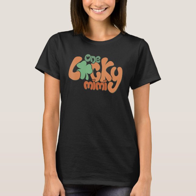 T-shirt One Lucky Mimi Groovy Happy Patrick's Day Party Ki (Devant)