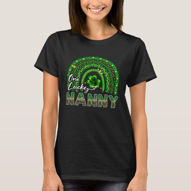 T-shirt One Lucky Nanny  Shamrock Rainbow St Patrick s Day (Devant)