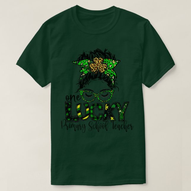 T-shirt One Lucky Primary School Teacher St Patrick Day Te (Design devant)