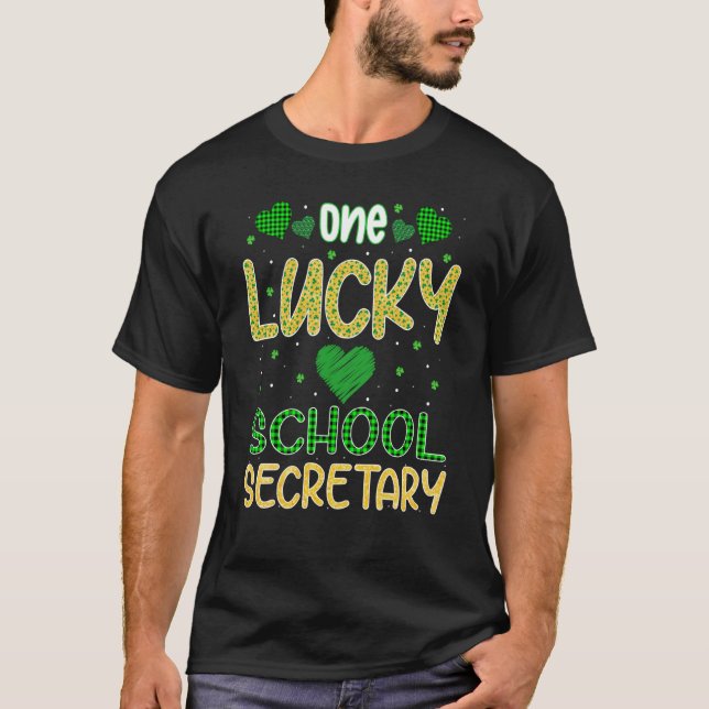 T-shirt One Lucky School Secretary Saint Patricku2019s Day (Devant)