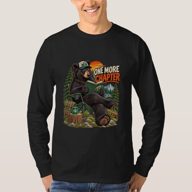 T-shirt One More Chapter Bear Reading Long Sleeve Shirt (Devant)