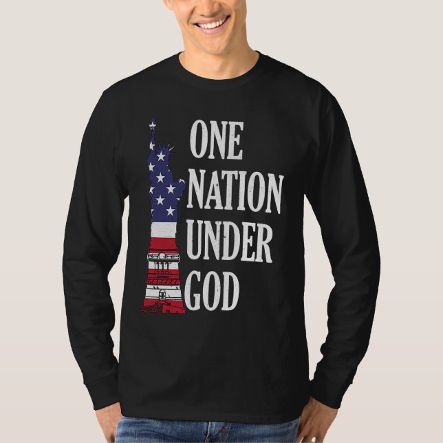 T-shirt One Nation Under God Patriotic American (Devant)