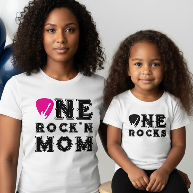 T-shirt One Rock'n Mom Guitar Pick Parent Birthday (Créateur téléchargé)