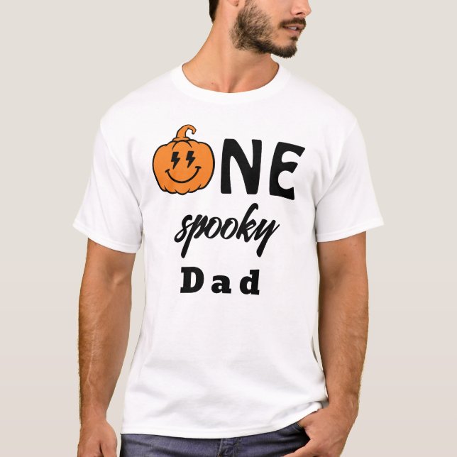T-shirt One Spooky Dad Halloween Matching Family (Devant)