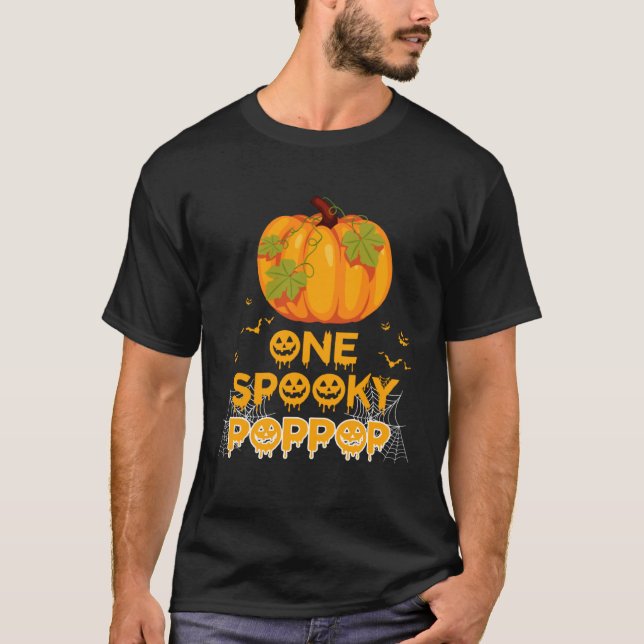 T-shirt One Spooky Poppop  Dad Family Halloween Matching (Devant)