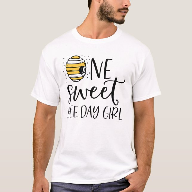 T-shirt One Sweet Bee Day Girl Funny Printemps Anniversair (Devant)