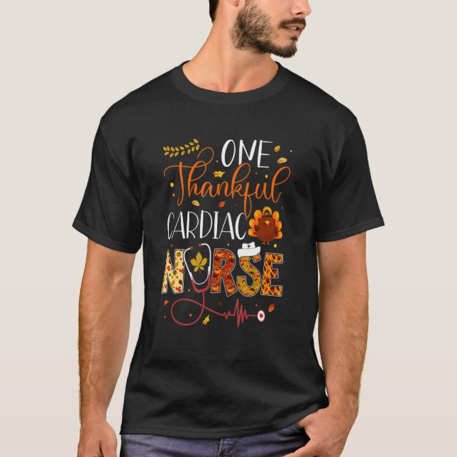 T-shirt One Thankful Cardiac Nurse Thanksgiving Day Nurse  (Devant)