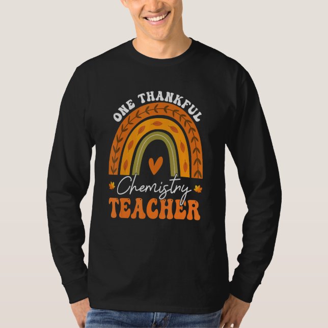 T-shirt One Thankful Chemistry Teacher Rainbow Thanksgivin (Devant)
