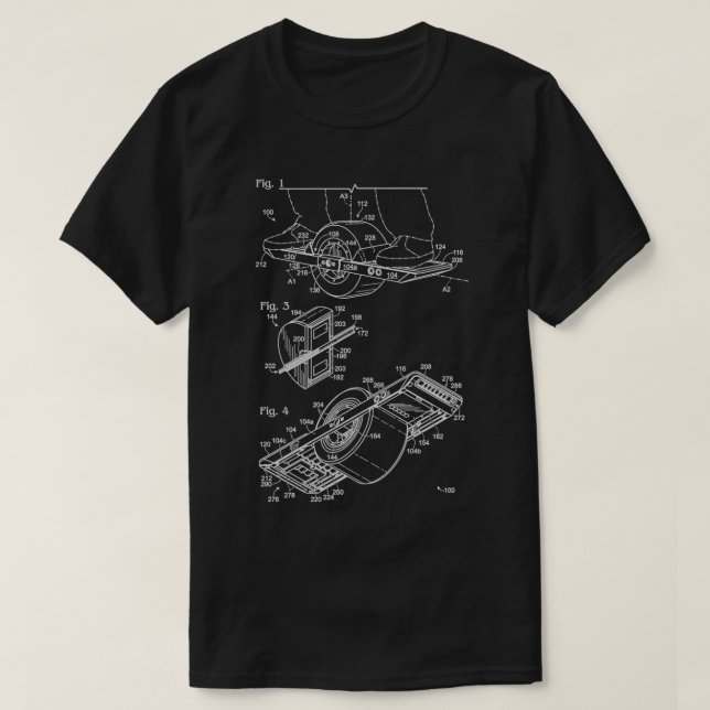 T-shirt Onehweel Propriétaire Cadeau Rétro Onewheel Brevet (Design devant)