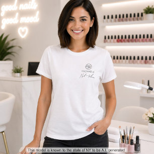 T-shirt Ongles de logo d'entreprise nom d'employé de scrip