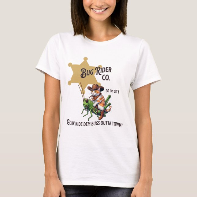 T-shirt Onglet Chat Cowboy Occidental (Devant)