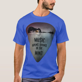 T-shirt Onglet de guitare en détresse Lake Réflexions Musi