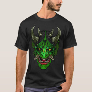 T-Shirt Oni Démon Vert Illustré