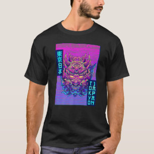 T-shirt Oni Masque Démon Masque Tokyo Japon Vaporwave Japo