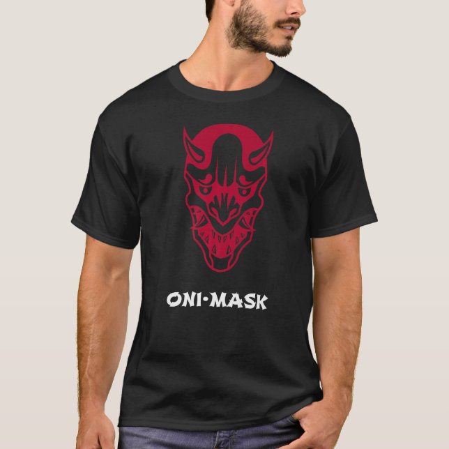 T-shirt Oni Masque japonais visage démon Diable Ronin (Devant)