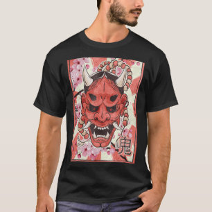 T-shirt Oni Masque Yokai Demon Masque Japonais esthétique