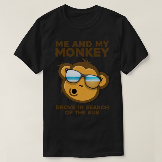 T-shirt onkey Sun Humour moi et mon esprit singe folie (Design devant)