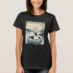 T-shirt Onsen Bath Kitten Pet Lover Japonais Art Cute Chat