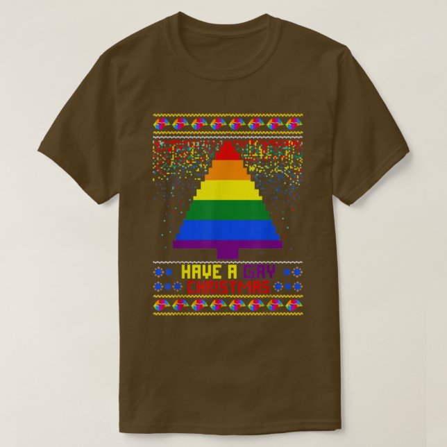 T-shirt ont un gay, les vilains pulls de Noël  (Design devant)