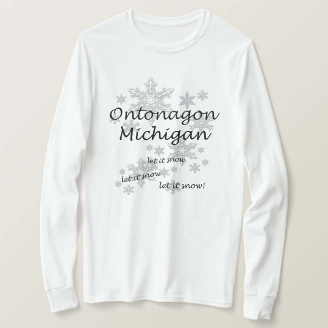 T-shirt Ontonagon Michigan Snowflon Dames (Design devant)