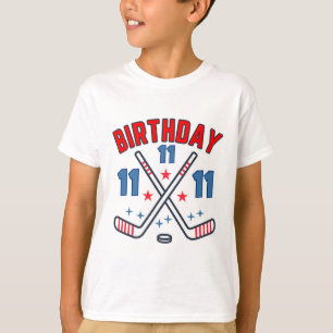 T-shirt Onze de hockey sur glace Garçon d'anniversaire 11e