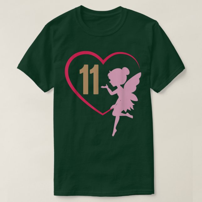 T-shirt Onzième 11e anniversaire fée fée conte fille princ (Design devant)