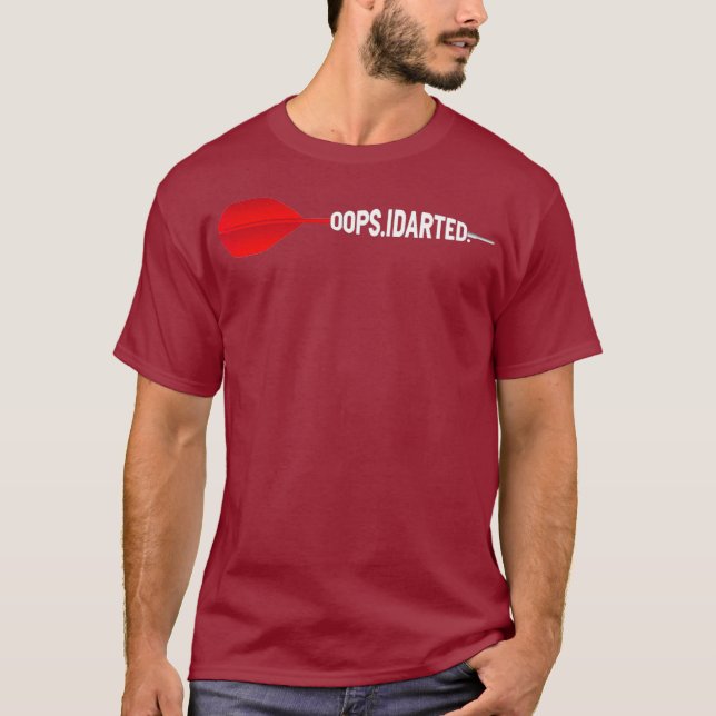 T-shirt Oops Dartboard Fun Hobby Dart Lecteur (Devant)