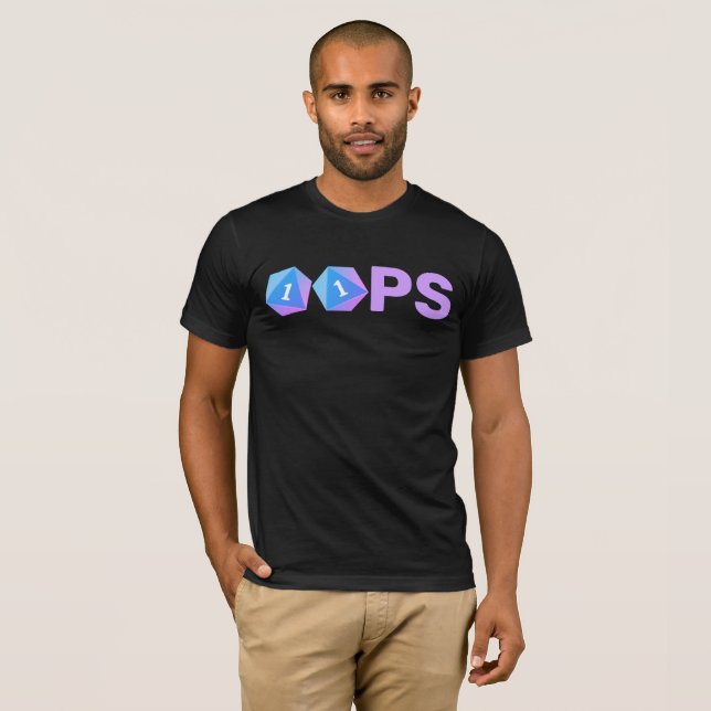 T-shirt Oops Gaming Dice (Devant entier)