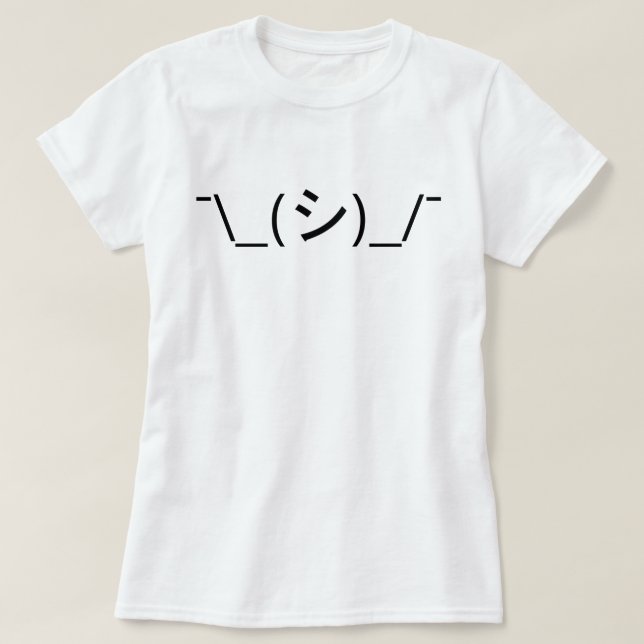 T-shirt Oops Shrug Emoticon ; -\_(シ)_/ (Design devant)